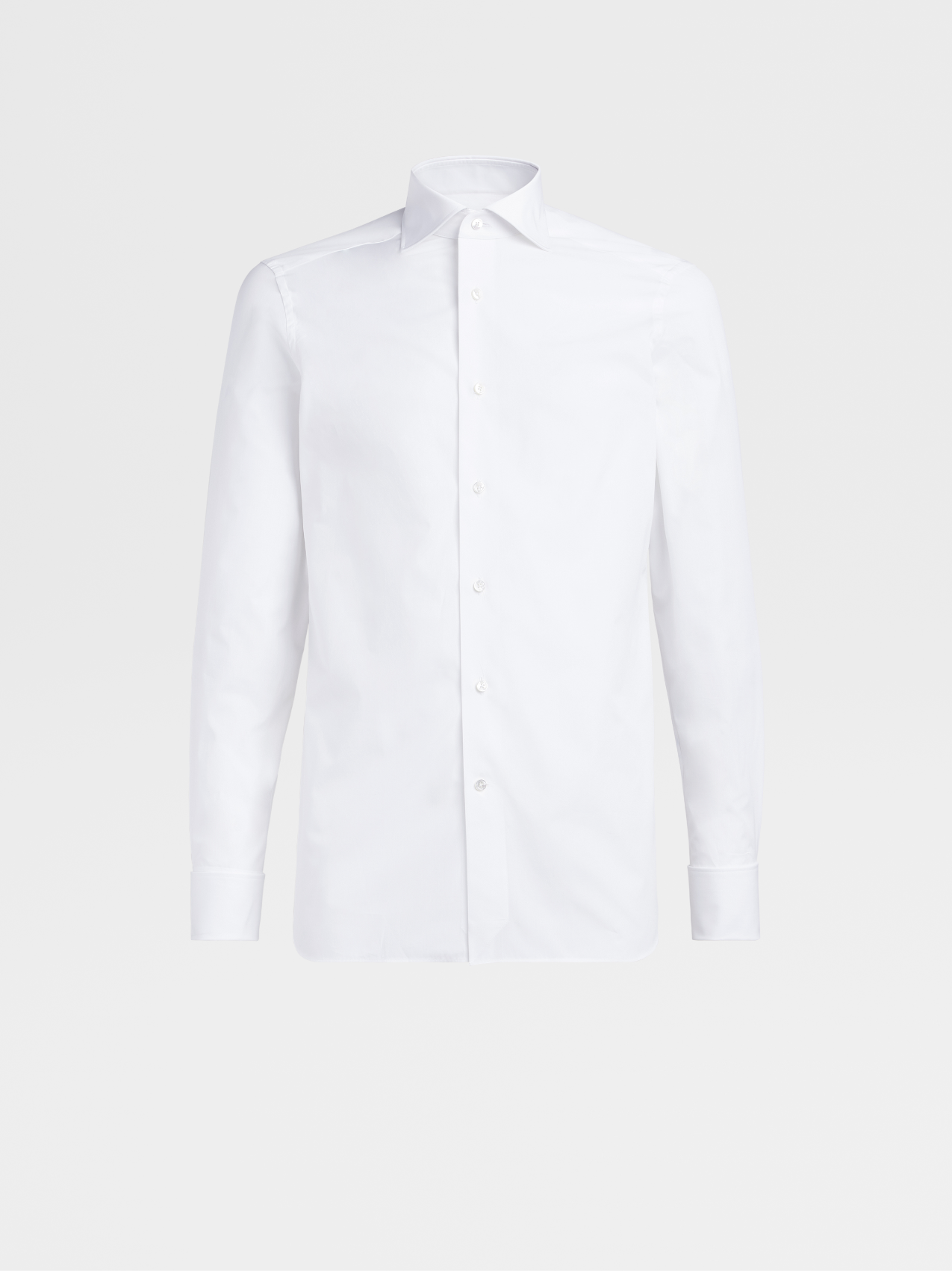 White Cotton Poplin Tailoring Shirt, Milano Regular Fit
